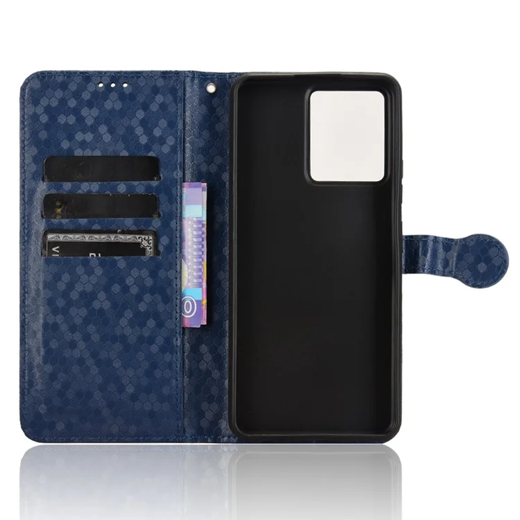 Para Blackview Color 8 / Oscal Modern 8 Stand Case Dot Pattern Magnetic Clasp PU Leather Phone Cover - Dark Blue