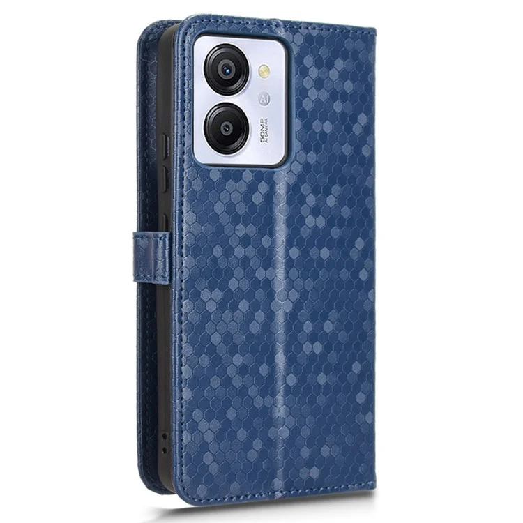 Para Blackview Color 8 / Oscal Modern 8 Stand Case Dot Pattern Magnetic Clasp PU Leather Phone Cover - Dark Blue