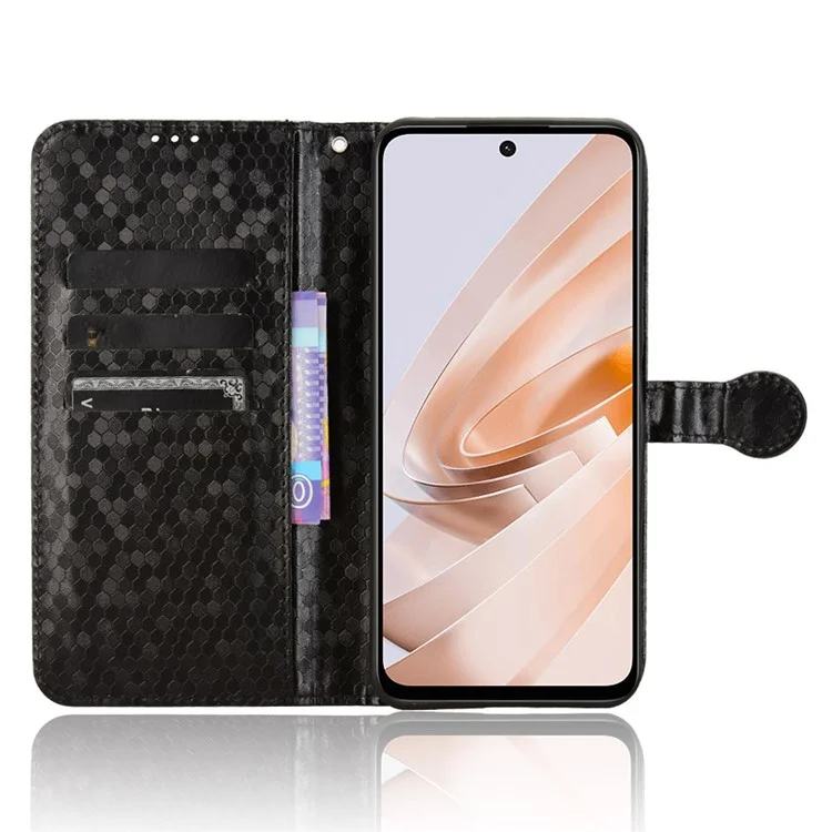 For Xiaomi Redmi 13 5G / 13 4G / Redmi Note 13R 5G / Poco M6 4G Case Wallet Leather Phone Cover Dot Pattern - Black