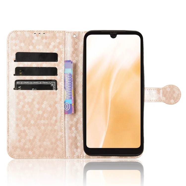 Für Fujitsu Arrows We2 F-52E Hülle Punkmuster Anti-Drop PU-Leder Handyhülle - Roségold