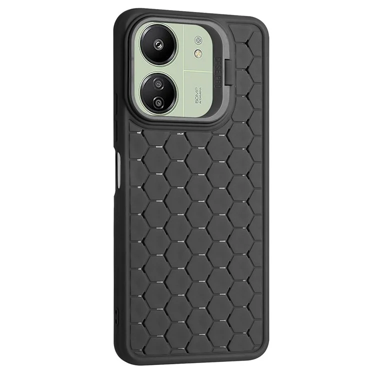 Para Xiaomi Redmi 13C 4G / 13C 5G / 13R 5G / Poco M6 5G / Poco C65 4G Capa de Telefone TPU com Suporte - Preto