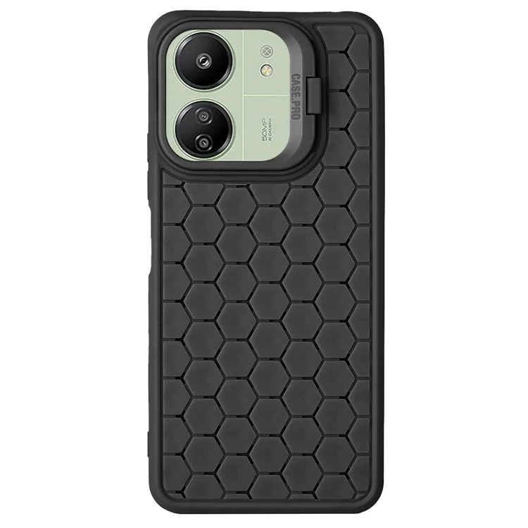Para Xiaomi Redmi 13C 4G / 13C 5G / 13R 5G / Poco M6 5G / Poco C65 4G Capa de Telefone TPU com Suporte - Preto