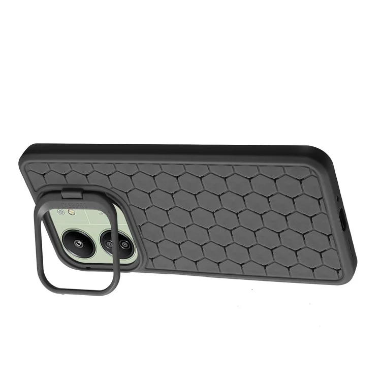 Para Xiaomi Redmi 13C 4G / 13C 5G / 13R 5G / Poco M6 5G / Poco C65 4G Capa de Telefone TPU com Suporte - Preto