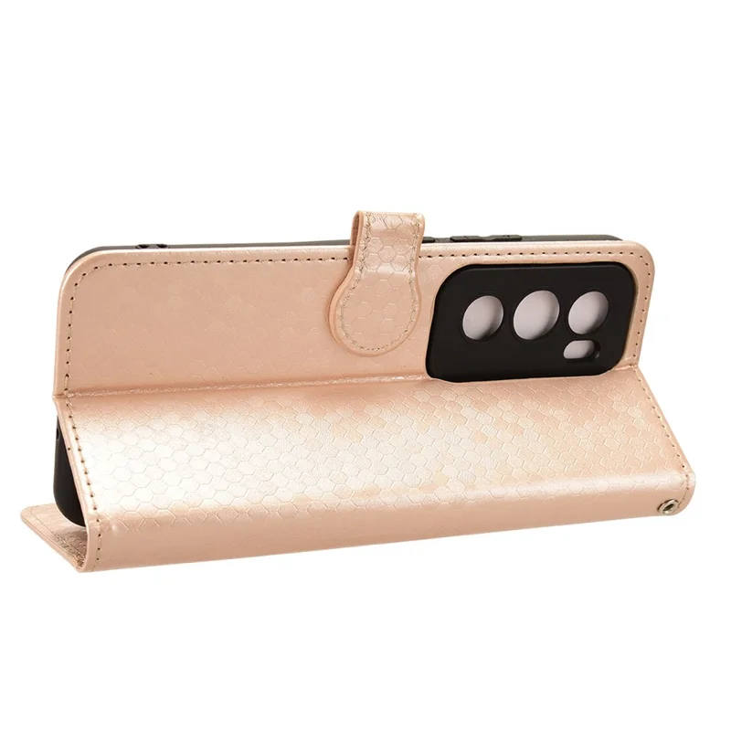 For Oppo Reno12 5G (Global) Case Dot Pattern Anti-Scratch PU Leather Phone Cover - Rose Gold