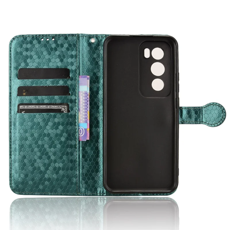 For Oppo Reno12 5G (Global) Case Dot Pattern Anti-Scratch PU Leather Phone Cover - Green