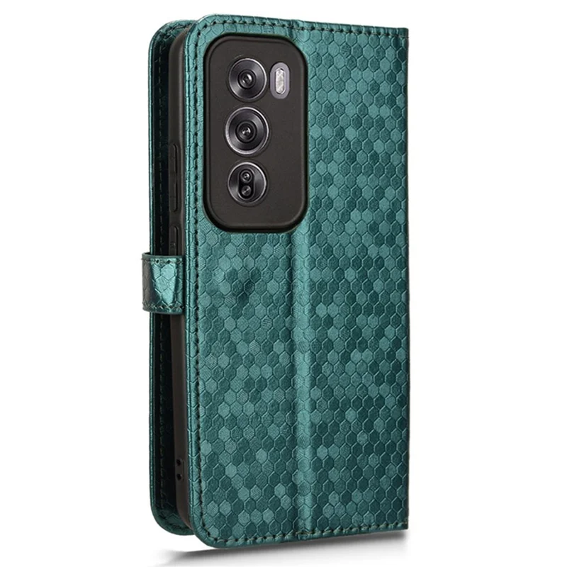 For Oppo Reno12 5G (Global) Case Dot Pattern Anti-Scratch PU Leather Phone Cover - Green