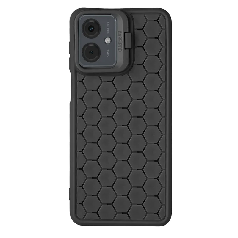 Para Motorola Moto G14 4G Case Heat Dissipation TPU Phone Cover Lens Frame Kickstand - Preto