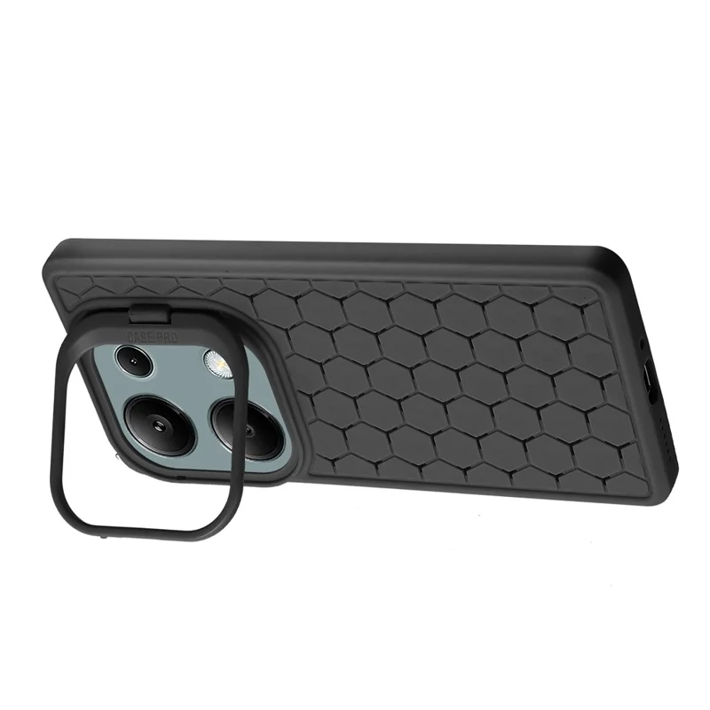 For Xiaomi Redmi Note 13 Pro 4G / Poco M6 Pro 4G Case Kickstand Heat Dissipation TPU Back Cover - Black