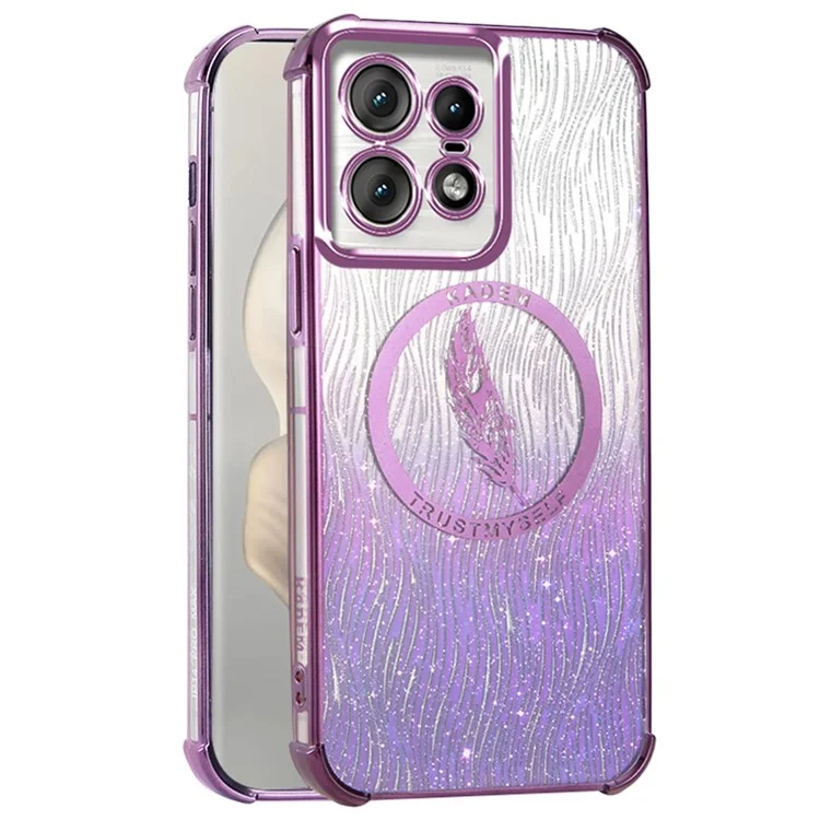 KADEM For Motorola Edge 50 Pro 5G TPU Case Bling Sparkle Cover with Reinforced Corners - Purple