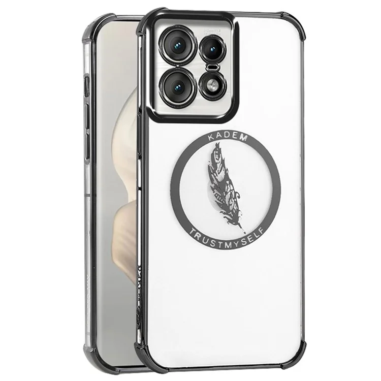 KADEM For Motorola Edge 50 Pro 5G Slim Case Anti-Scratch Soft TPU Phone Cover - Black