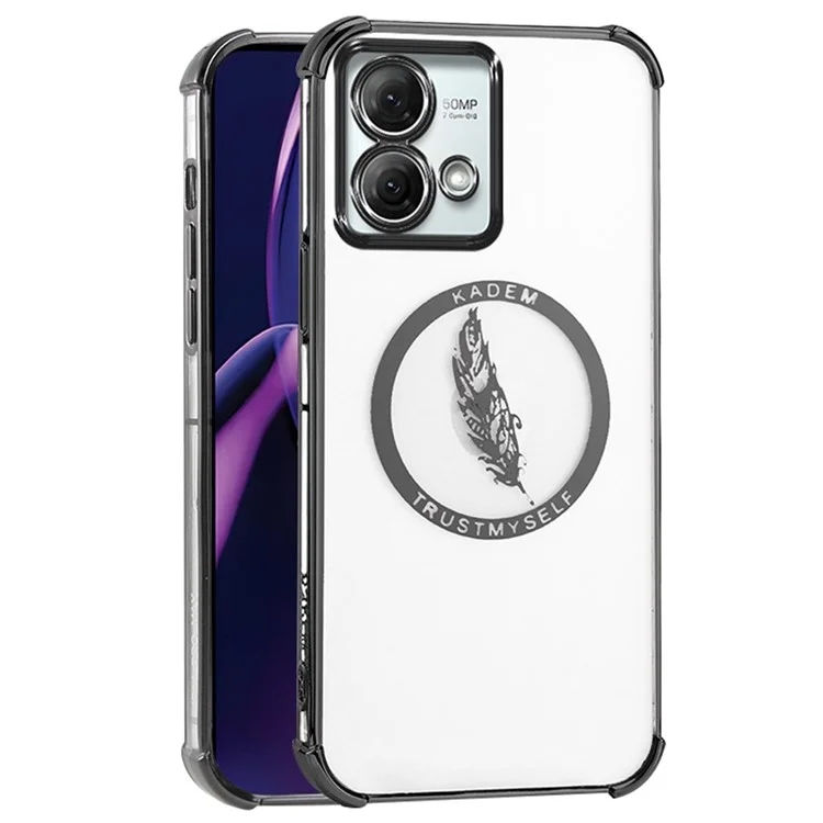 KADEM For Motorola Moto G84 5G TPU Case Electroplating Protective Phone Cover - Black