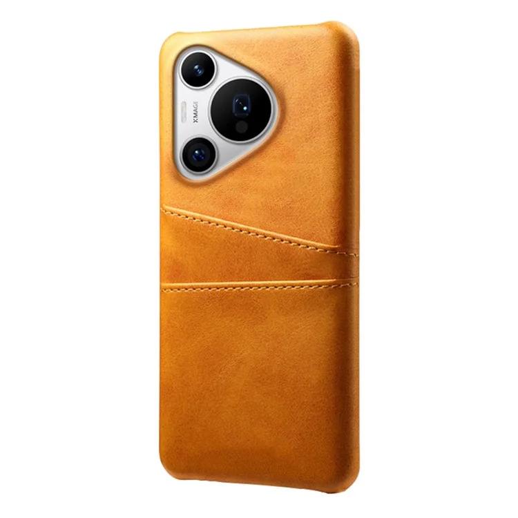 Para Huawei Pura 70 Pro / Pura 70 Pro+ Funda Soporte para Tarjetas Dual Cuero+PC Cubierta de Teléfono - Naranja