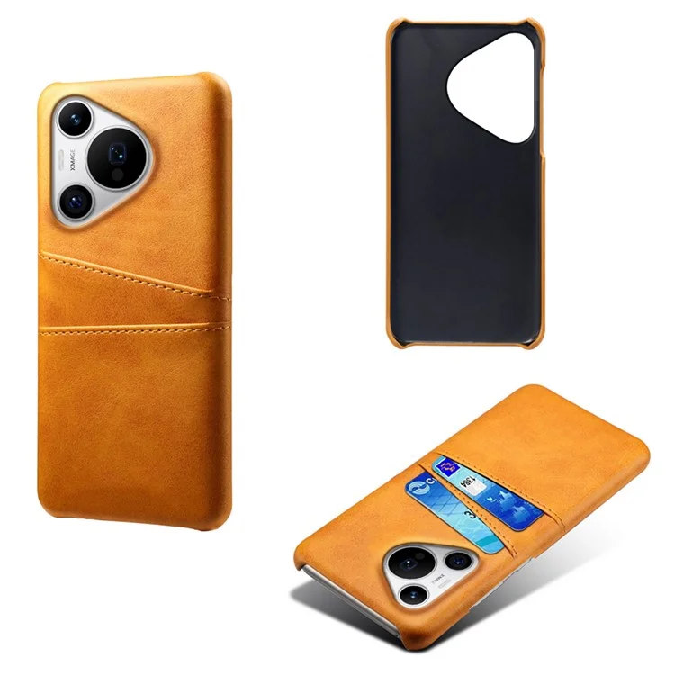 Para Huawei Pura 70 Pro / Pura 70 Pro+ Funda Soporte para Tarjetas Dual Cuero+PC Cubierta de Teléfono - Naranja