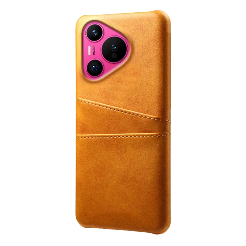 For Huawei Pura 70 Slim Case Card Slots PU+PC Phone Cover - Orange