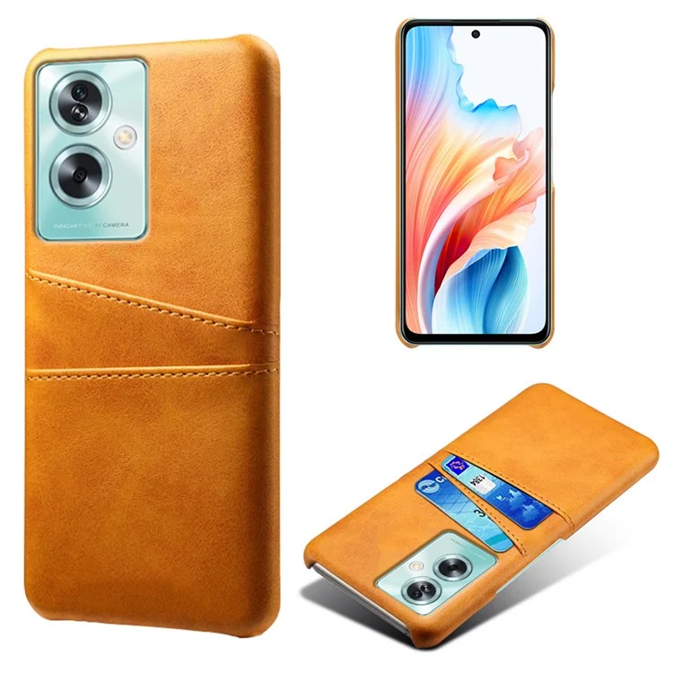 For Oppo A79 5G / A2 5G Shockproof Case Leather+PC Slim Phone Cover with Card Slots - Orange
