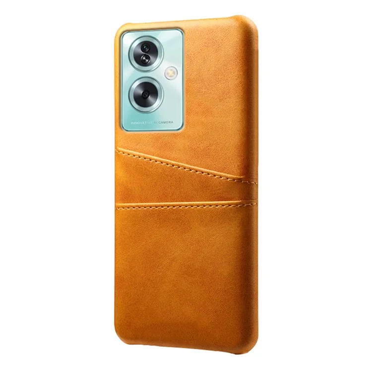 For Oppo A79 5G / A2 5G Shockproof Case Leather+PC Slim Phone Cover with Card Slots - Orange