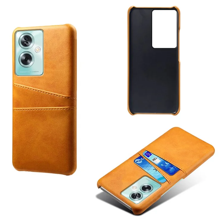 For Oppo A79 5G / A2 5G Shockproof Case Leather+PC Slim Phone Cover with Card Slots - Orange
