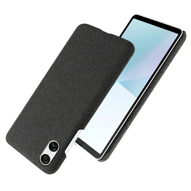 For Sony Xperia 10 VI Case Anti-Scratch Cloth+PC Phone Cover - Black