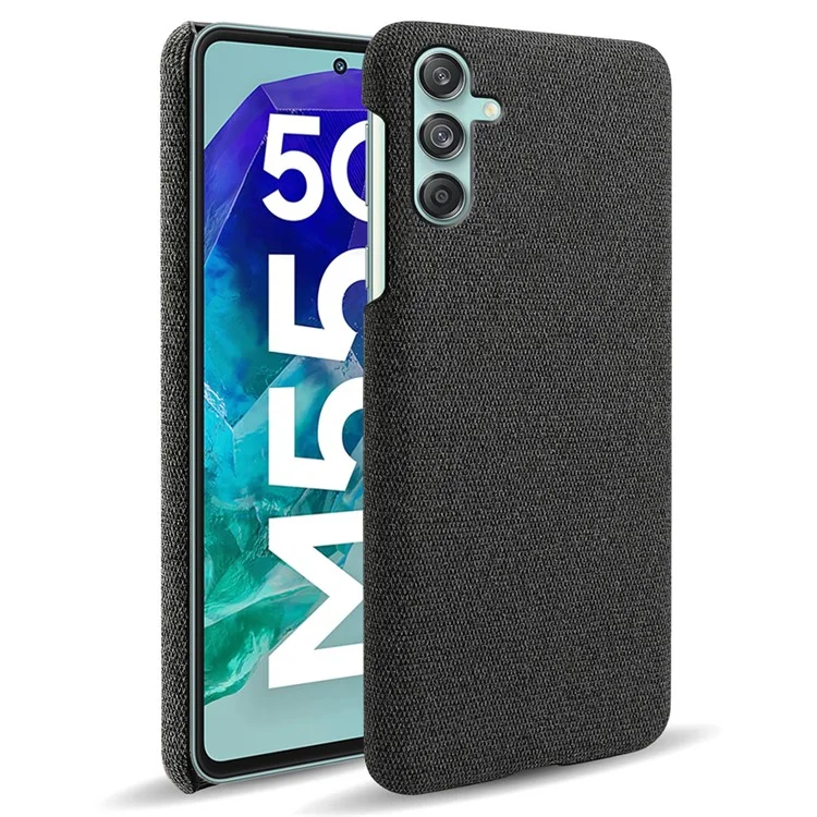 Para Samsung Galaxy M55 5G / C55 5G / F55 5G Funda Antiarañazos Tela+PC Cubierta de Teléfono - Negro