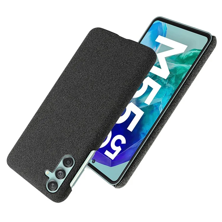 Para Samsung Galaxy M55 5G / C55 5G / F55 5G Funda Antiarañazos Tela+PC Cubierta de Teléfono - Negro
