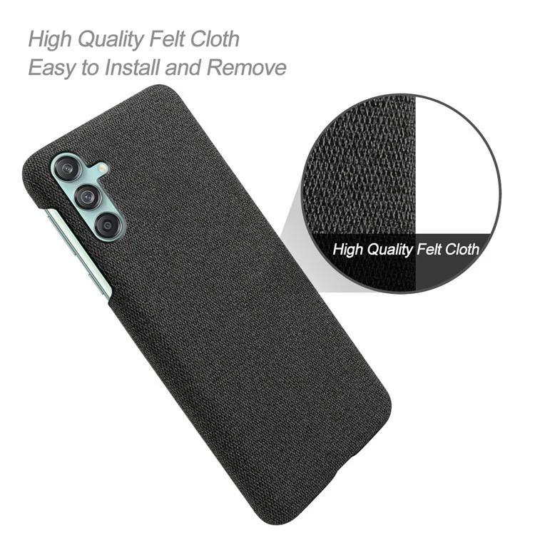 Para Samsung Galaxy M55 5G / C55 5G / F55 5G Funda Antiarañazos Tela+PC Cubierta de Teléfono - Negro