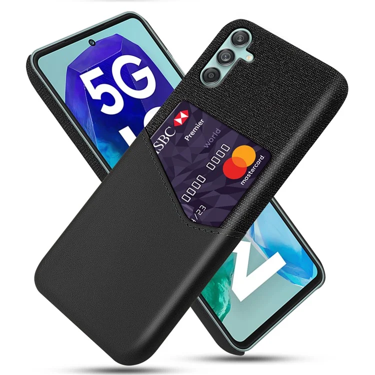Para Samsung Galaxy M55 5G / C55 5G / F55 5G, funda rígida de PC con ranura para tarjetas - Negro