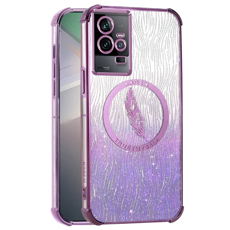 KADEM For vivo iQOO 11 5G Glittery Case Electroplating Soft TPU Phone Cover - Roxo