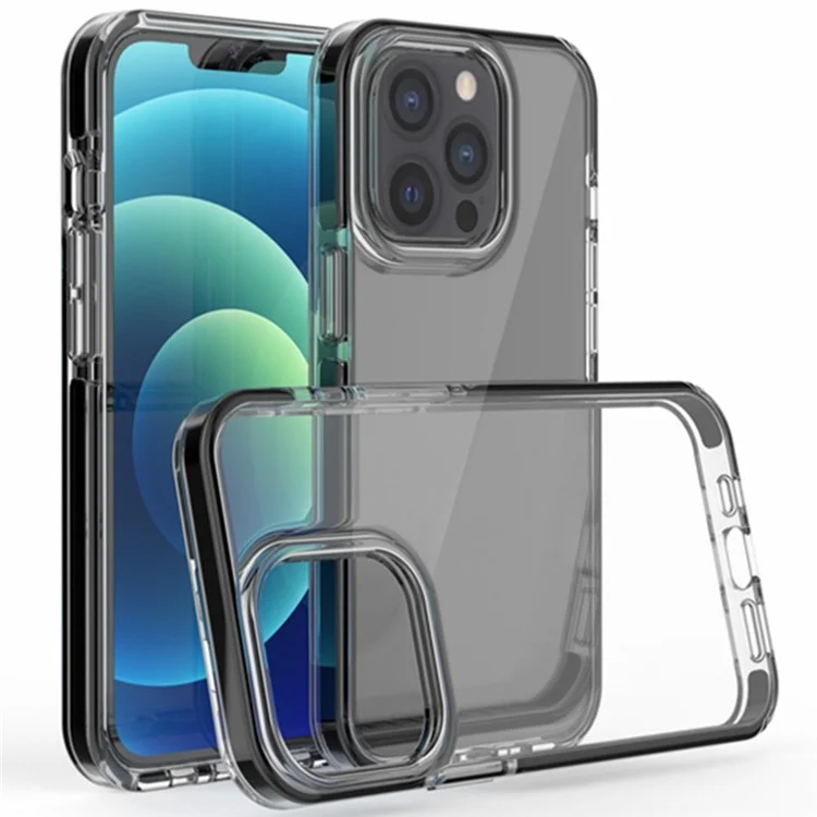Case de Teléfono de Diseño Bicolor Para Iphone 14 Pro 6.1 Pulgadas, Clear Soft Tpu Telephone Cover Anti-scratch Shell
