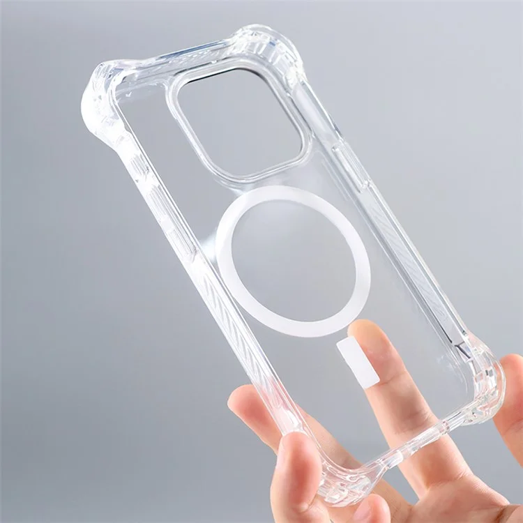 JAUCASE Per iPhone 15 Pro Case Drop-Proof Clear PC+TPU Cover Compatible con MagSafe - Oro