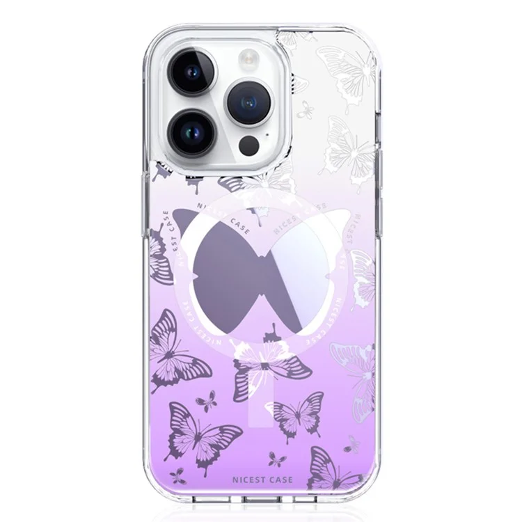 JAUCASE For iPhone 14 Pro Max Case Mirror Surface PC+TPU Phone Cover Compatible with MagSafe