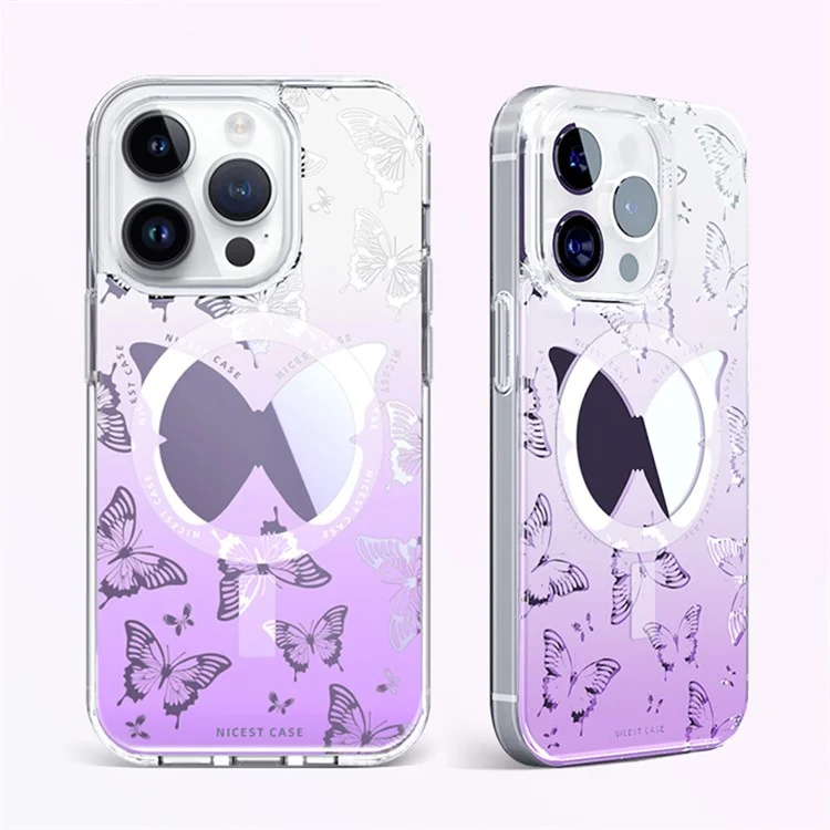 JAUCASE For iPhone 14 Pro Max Case Mirror Surface PC+TPU Phone Cover Compatible with MagSafe