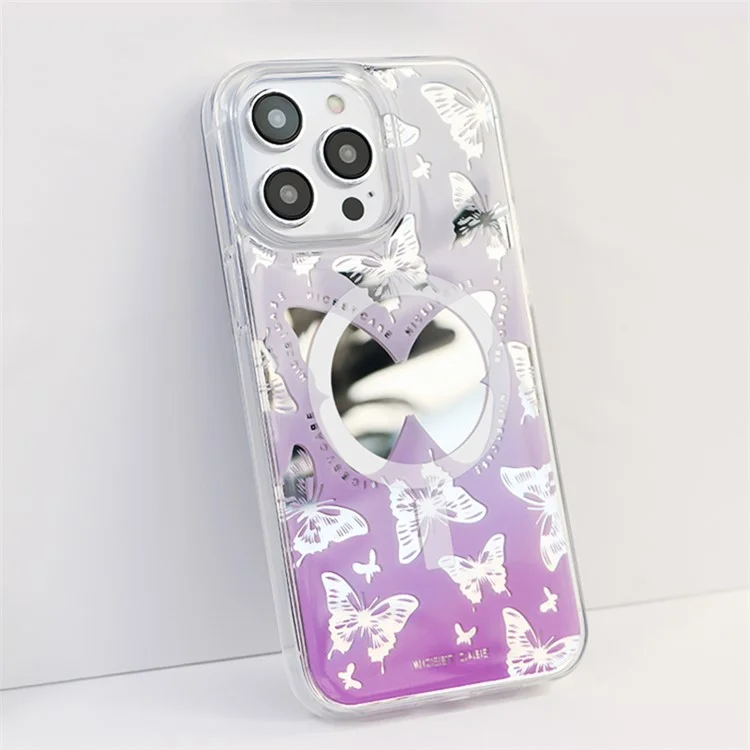 JAUCASE For iPhone 14 Pro Max Case Mirror Surface PC+TPU Phone Cover Compatible with MagSafe