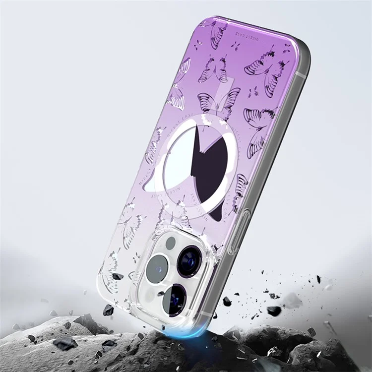 JAUCASE For iPhone 14 Pro Max Case Mirror Surface PC+TPU Phone Cover Compatible with MagSafe