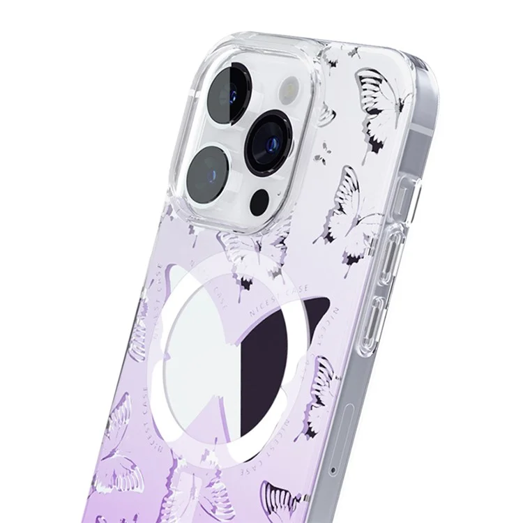 JAUCASE For iPhone 14 Pro Max Case Mirror Surface PC+TPU Phone Cover Compatible with MagSafe