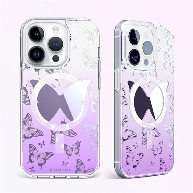 JAUCASE For iPhone 14 Pro Case Mirror Surface PC+TPU Phone Cover Compatible with MagSafe