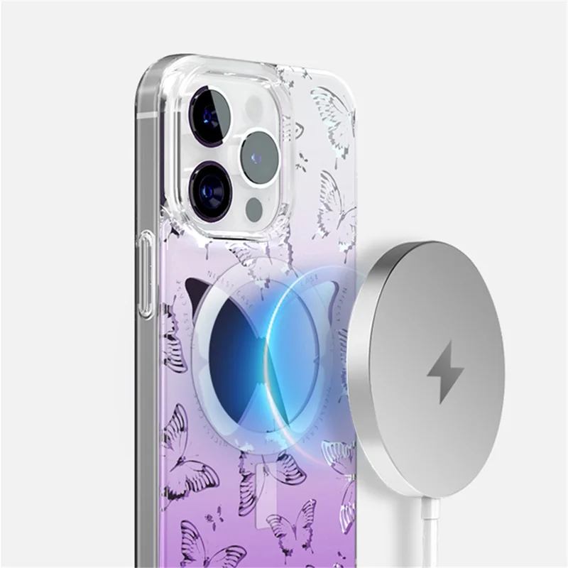 JAUCASE For iPhone 14 Pro Case Mirror Surface PC+TPU Phone Cover Compatible with MagSafe