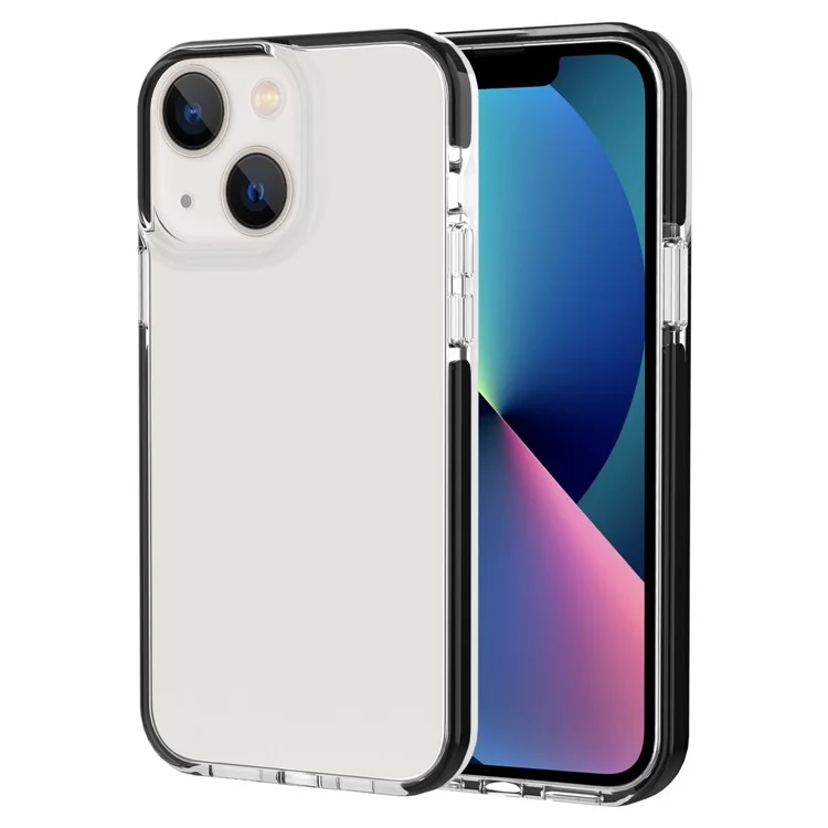 Bi-color Design Phone Case for iPhone 14 6.1 inch, Clear Soft TPU Mobile Phone Cover Anti-scratch Shell