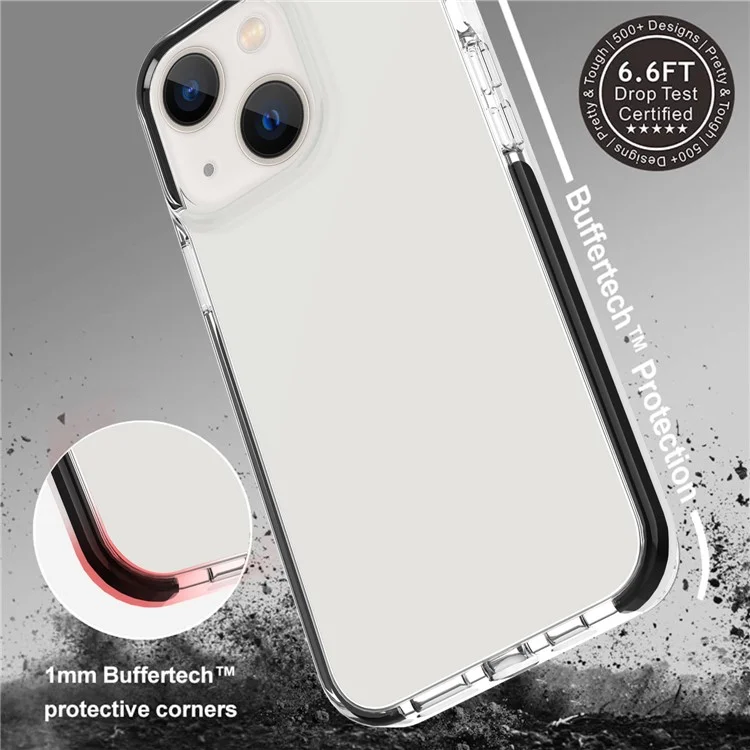 Tampa do Telefone Celular Para Iphone 14 Máximo de 6,7 Polegadas, Estrutura Preta Protection Frop Clear Soft TPU Painel Caixa Telefone