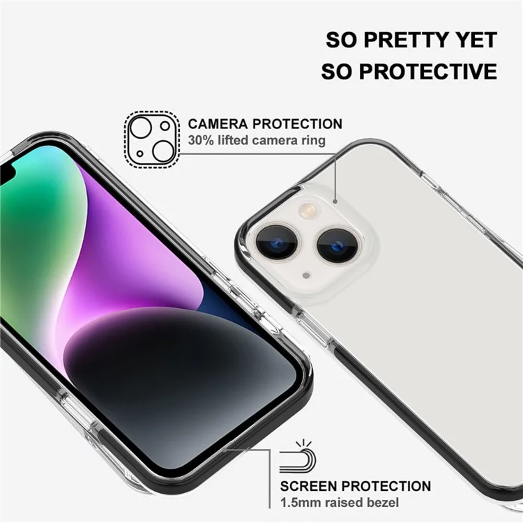 Крышка Мобильного Телефона Для Iphone 14 Max 6,7 Дюйма, Черная Рама Frop Frop Protect Clear Soft TPU Панель Телефона Телефона