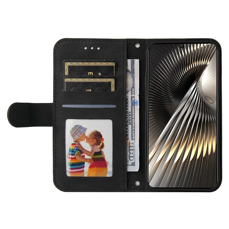 For Xiaomi Redmi Turbo 3 5G / Poco F6 5G Leather Wallet Cases Skin Touch Phone Cover Stand with Strap - Black