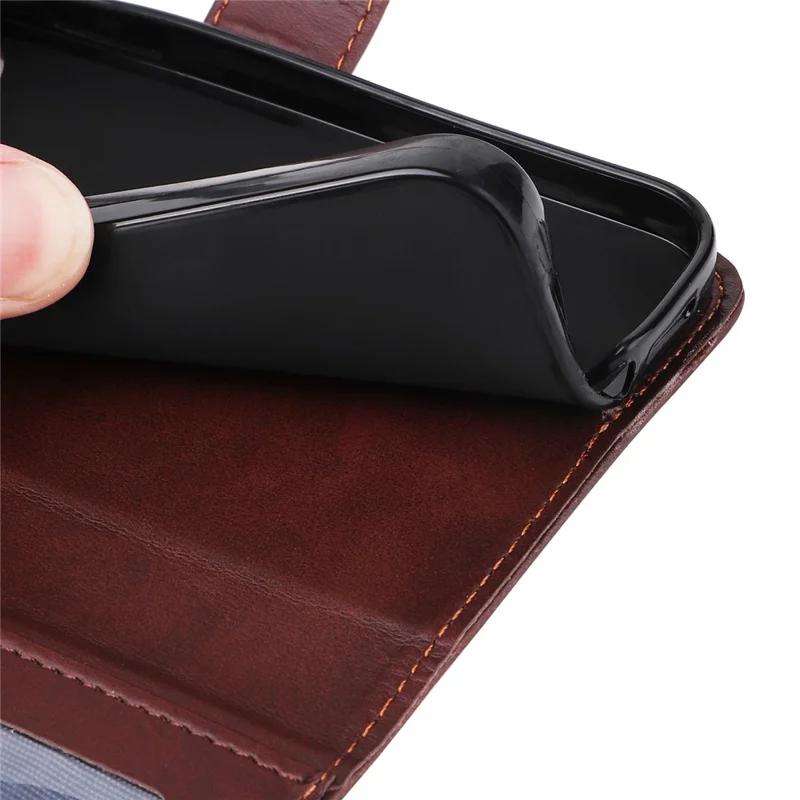 Til iPhone 16 Pro Case Kortholder Læder Stående Wallet Telefonbeskyttelse - Brun