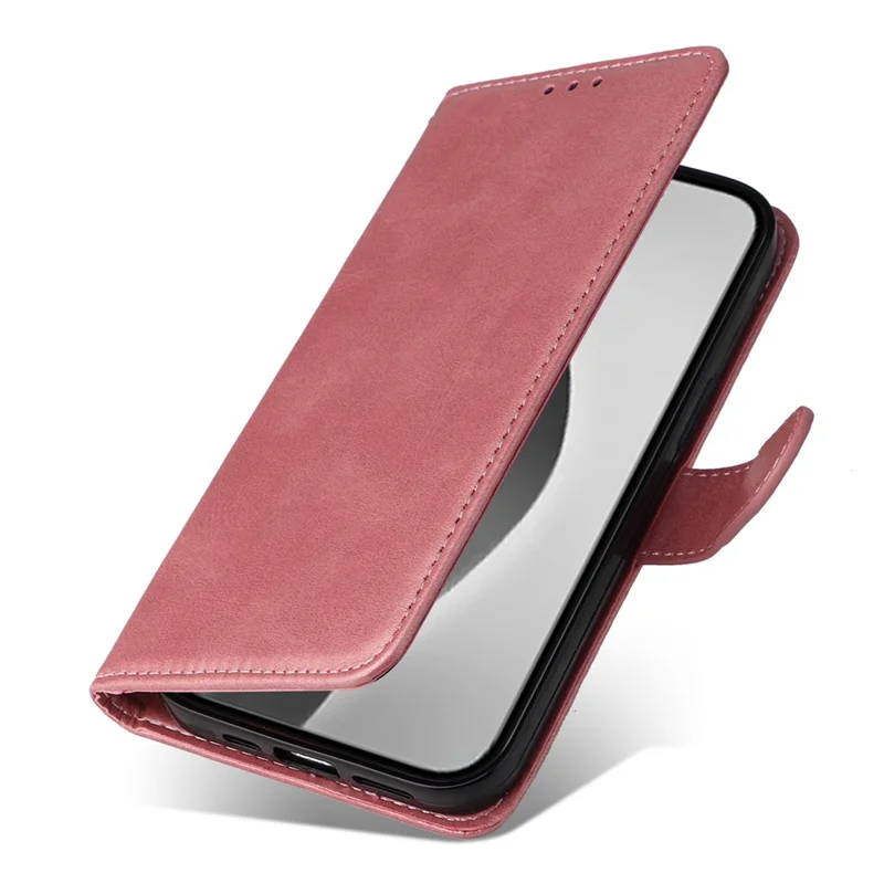 For iPhone 16 Pro Max Stand Case Card Slot Leather Wallet Phone Cover - Pink