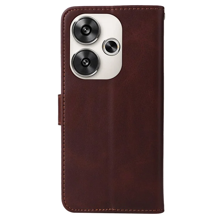 Für Xiaomi Redmi Turbo 3 5G / Poco F6 5G Hülle Kalbsleder-Textur Leder-Geldbörse Handy-Cover - Braun