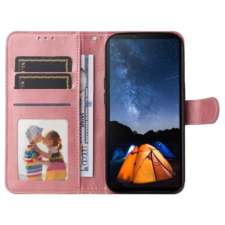 For Sony Xperia 10 V Phone Case Leather Stand Card Holder Wallet Phone Cover - Pink