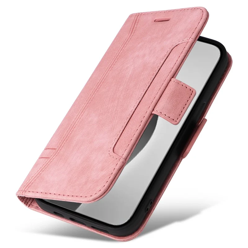 BETOPNICE 001 para iPhone 16 Pro Max Case Wallet Leather Phone Cover com Alça - Rosa