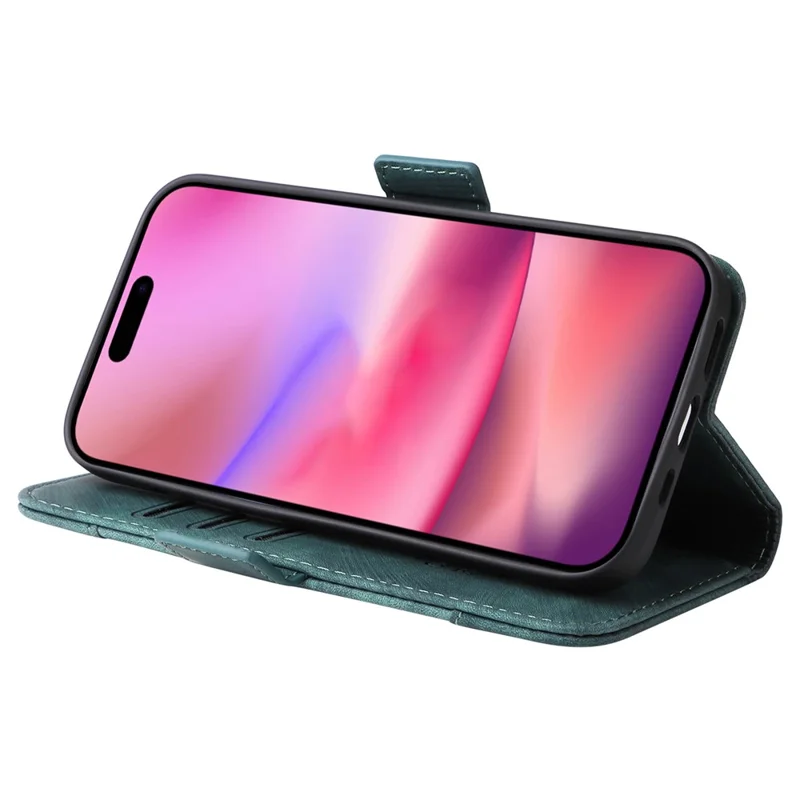 BETOPNICE 001 for iPhone 16 Case Leather Phone Cover Handbag Flip Stand Protective - Green