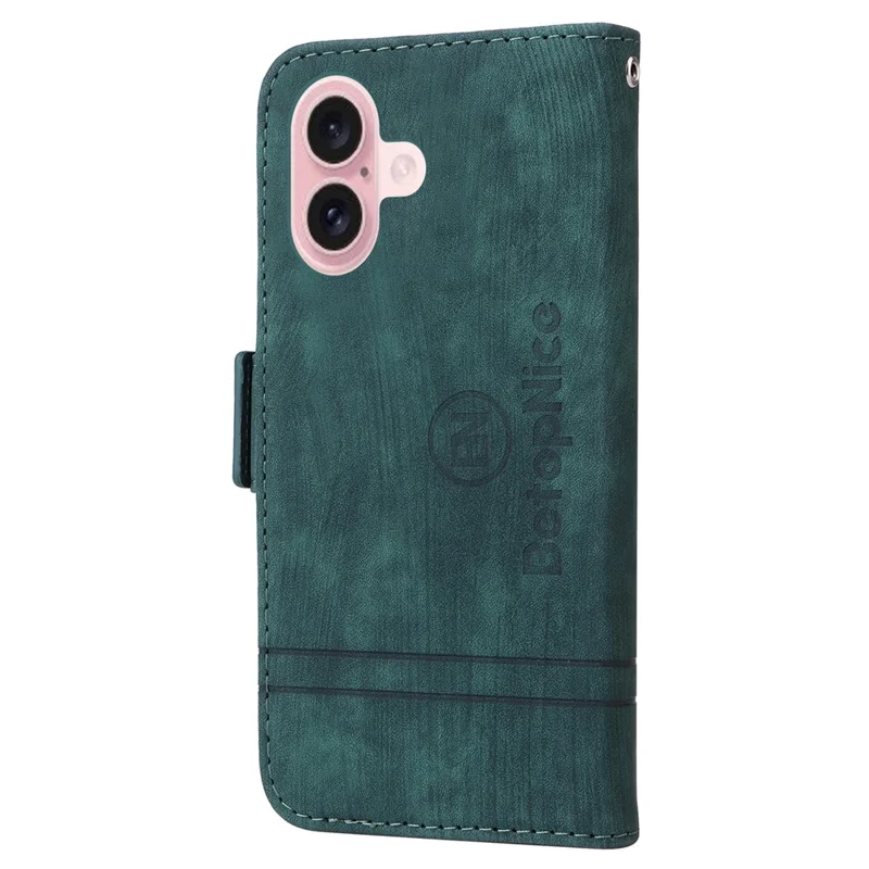 BETOPNICE 001 for iPhone 16 Case Leather Phone Cover Handbag Flip Stand Protective - Green