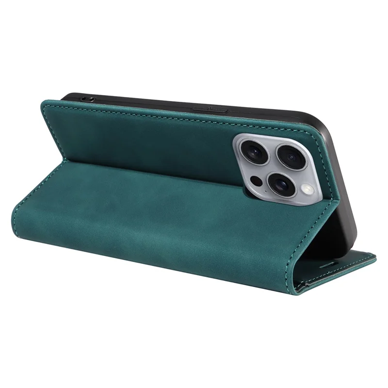 BETOPNICE 003 For iPhone 16 Pro Max Case Wallet Leather Phone Cover Magnetic Closing - Green