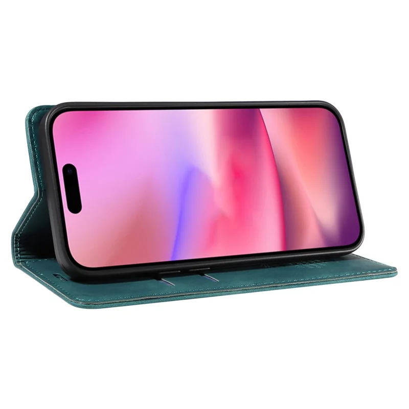 BETOPNICE 003 Fodral för iPhone 16 i läder med plånbok och ställfunktion Skyddande mobilhölse - Grön