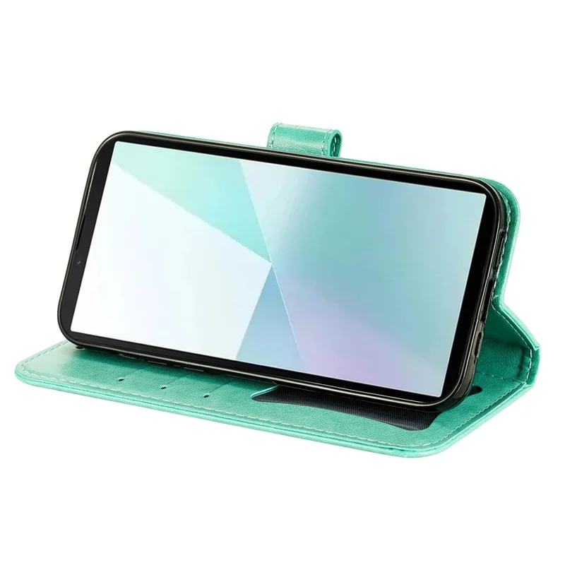 For Sony Xperia 10 VI Case Floral Pattern PU Leather Wallet Stand Phone Cover - Green